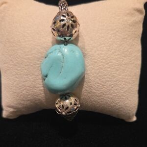 Brighton Silver Bracelet with Turquoise Accent